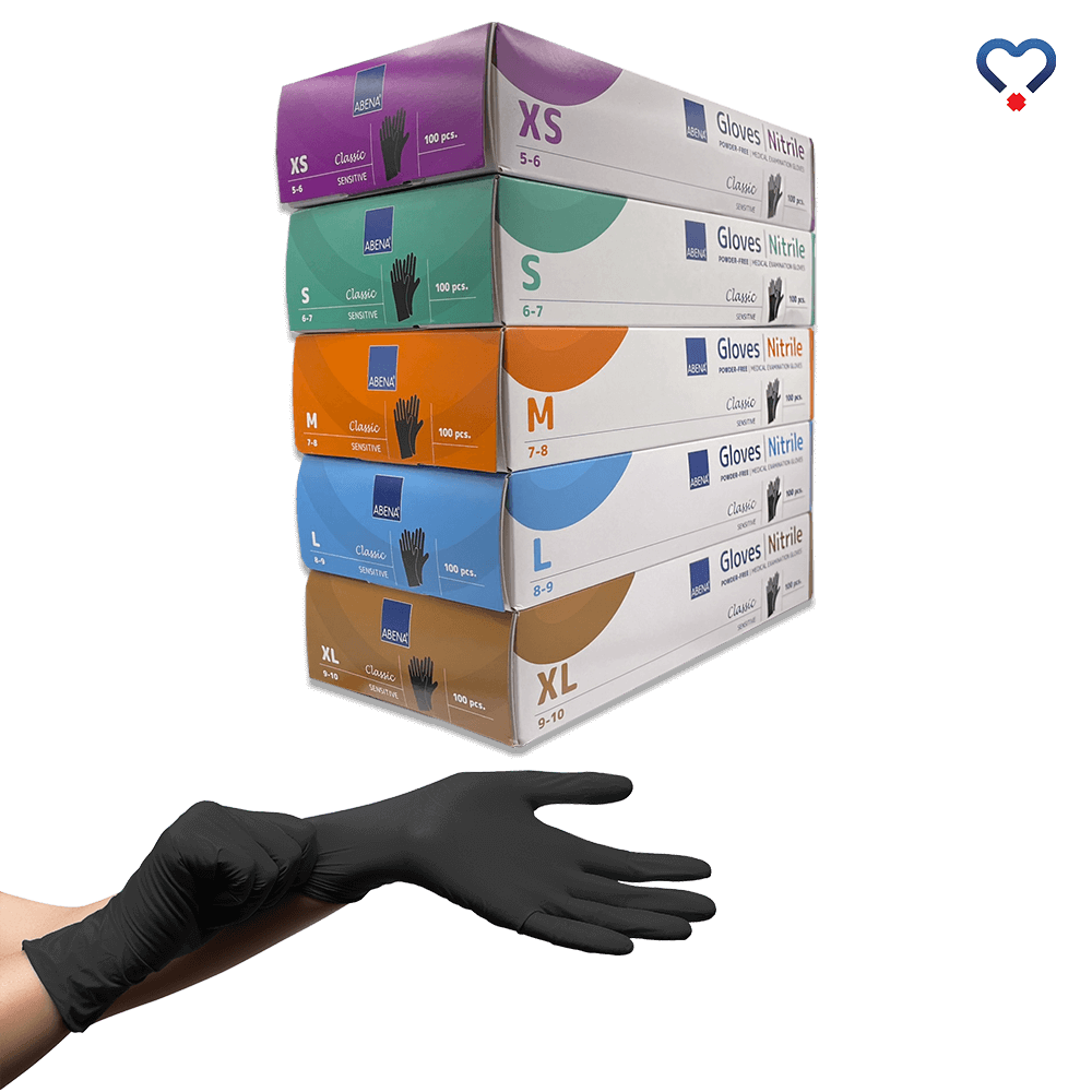 Abena Black Nitrile Gloves