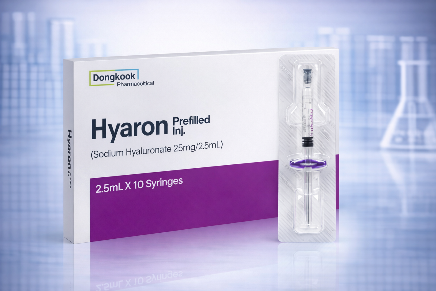 Hyaron skin booster sodium hyaluronate syringes used in UK aesthetic clinics for skin hydration treatments
