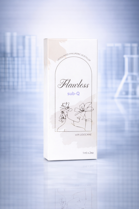 Flawless Sub-Q dermal filler syringes used in UK aesthetic clinics for facial contouring treatments