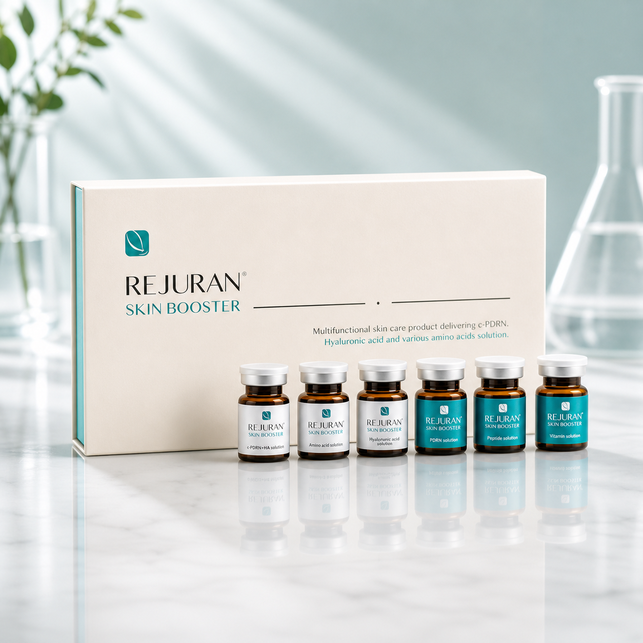 Rejuran skin booster PDRN set used in UK aesthetic clinics for skin hydration and conditioning treatments
