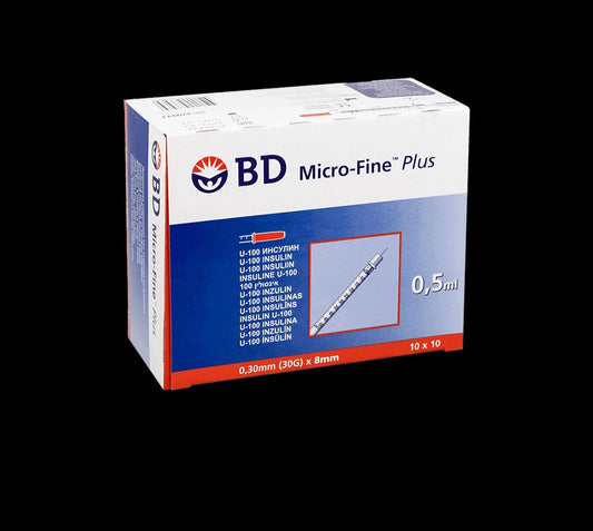 BD Micro-Fine Plus 0.5ml U-100 Insulin Syringe 0.3x8mm