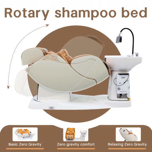 Luxury Electric Massage Shampoo Chair Ceramic Basin Salon Hair Wash Bed